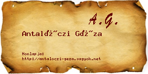 Antalóczi Géza névjegykártya