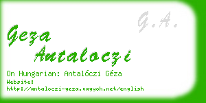 geza antaloczi business card